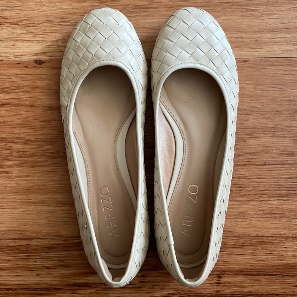 Beige flats